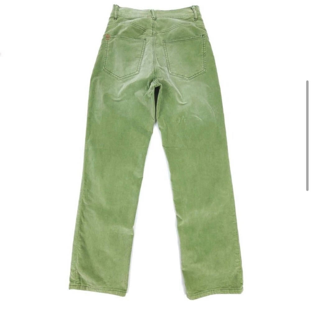 URBAN OUTFITTERS BDG HIGH RISE STRAIGHT LEG GREEN VELVET JEANS